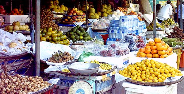 fruits for sale at the market in cambodia